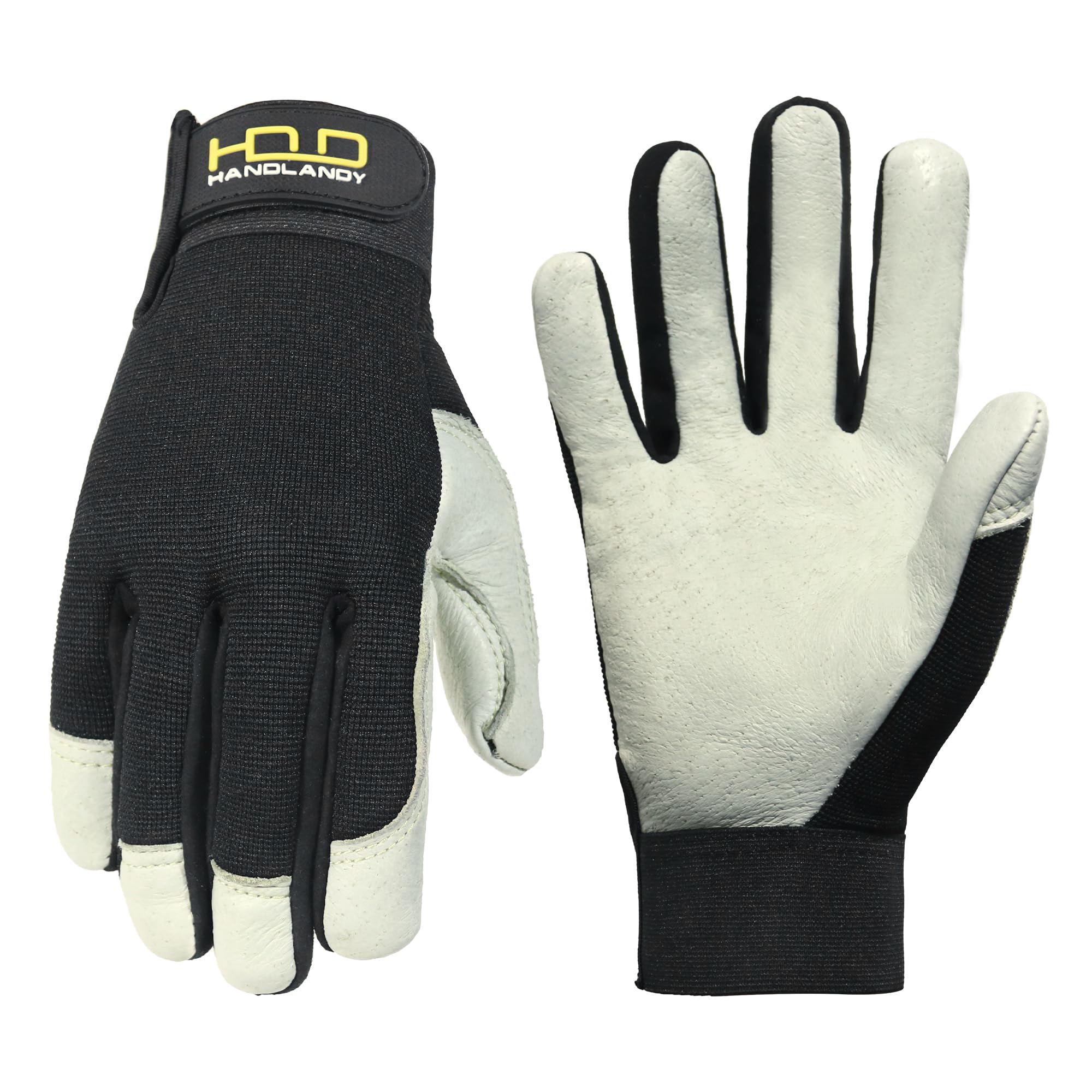 HANDLANDY Work Gloves for Men & Women, Utility Mechanic Working Gloves Touch Screen, Flexible Yard Work Gloves